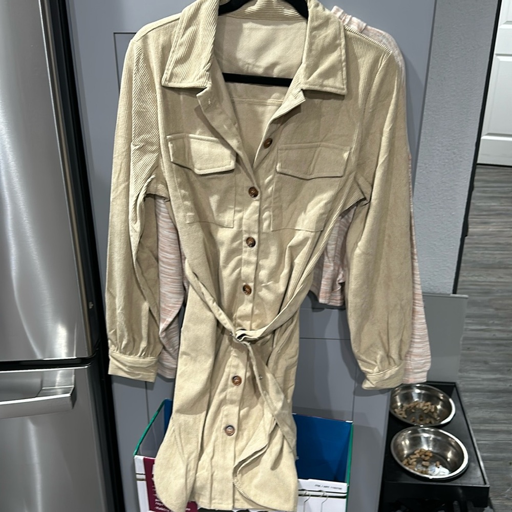 Boutique brand, corduroy, mini button up dress